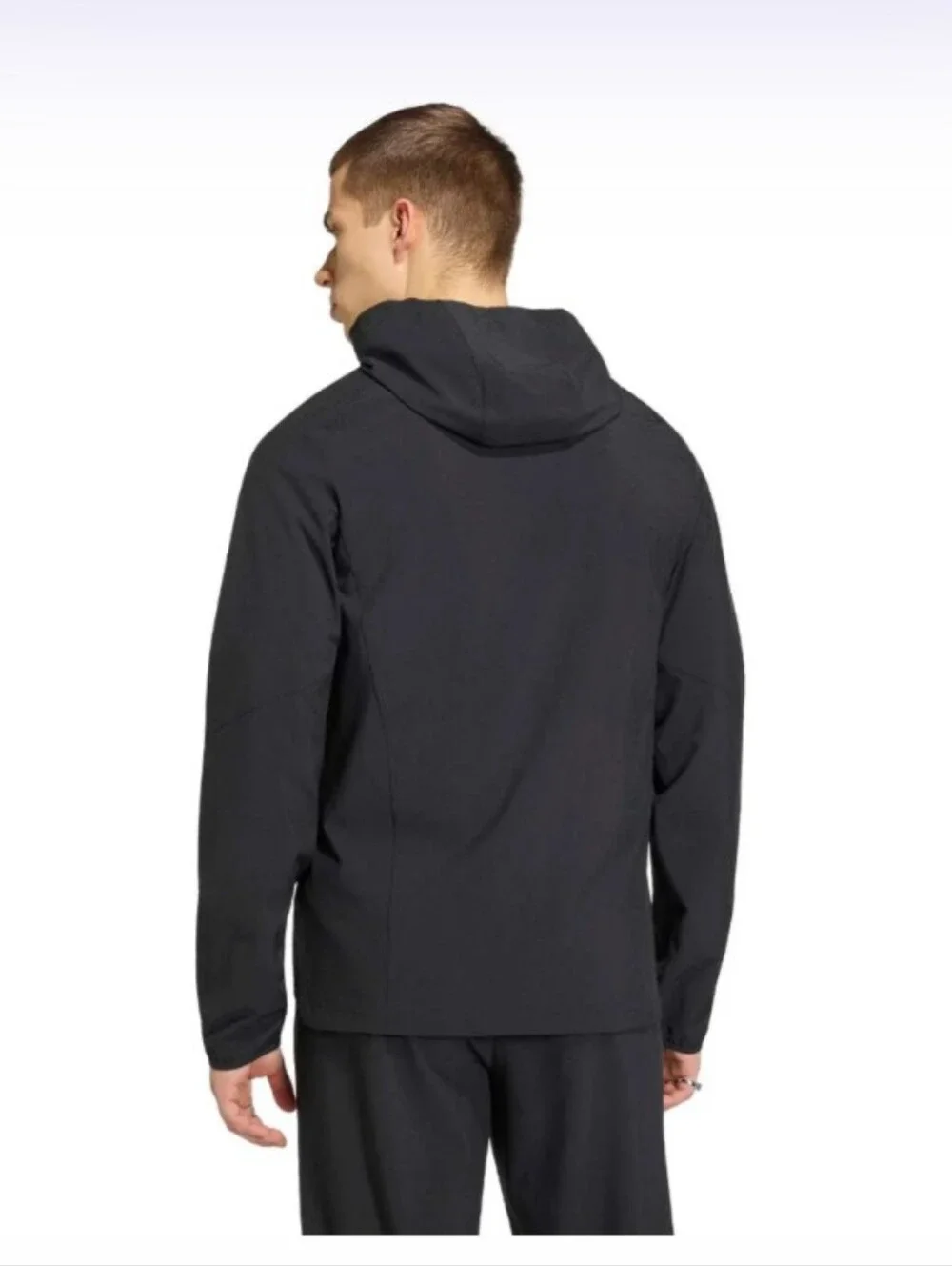 Adidas Black Real Madrid Hooded Windbreaker Jacket - Picture 2 of 8